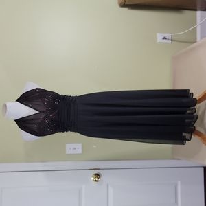 Connected apparel halter top formal gown